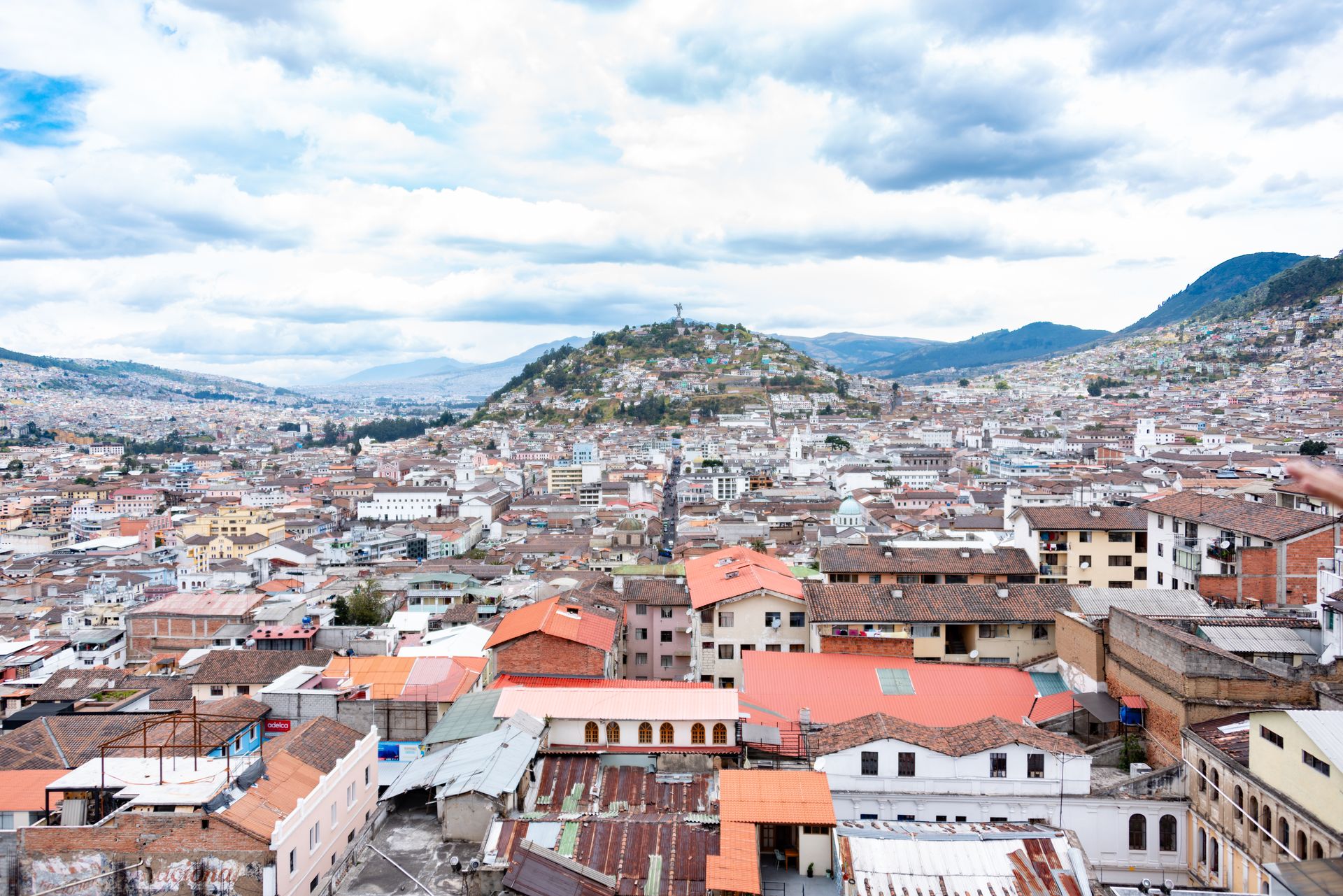 Aerial view of Quito, capital of Ecuador